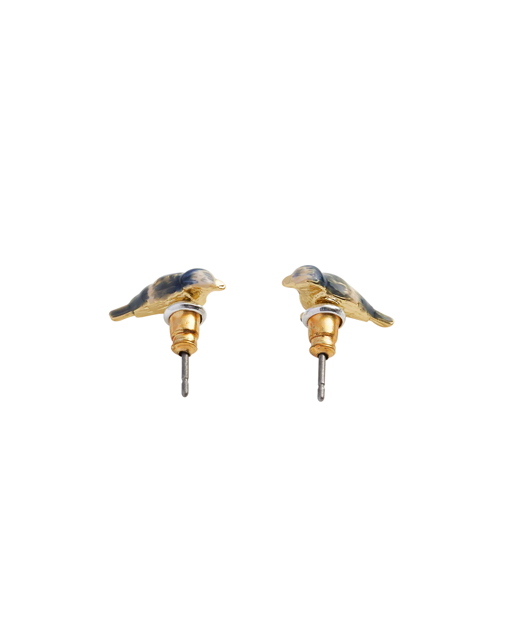 Enamel Blue Tit Stud Earrings