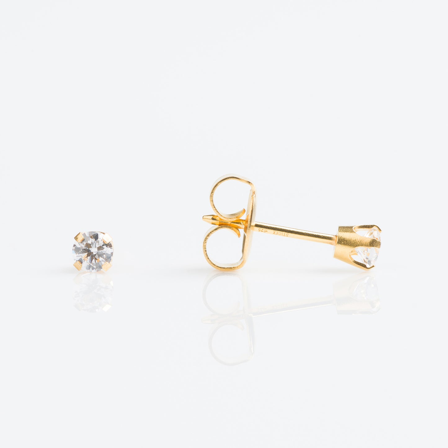 9K Solid Gold 3mm Cubic Zirconia (2)