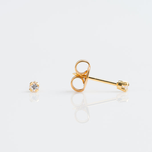 9K Solid Gold 2mm Cubic Zirconia (1)