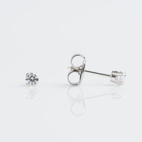 9K Solid White Gold 3mm Cubic Zirconia (7)