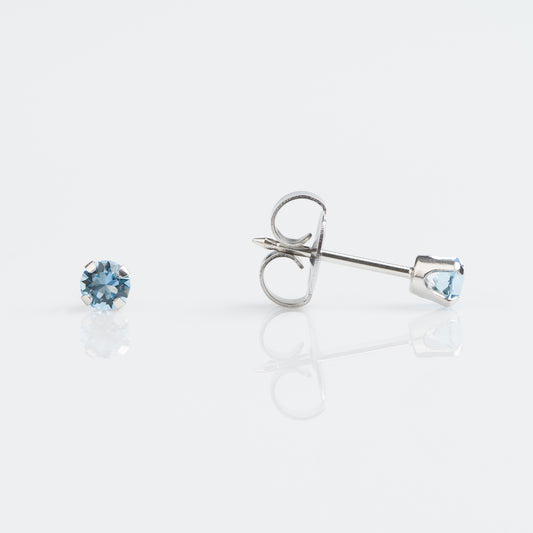 9K Solid White Gold 3mm Aquamarine (8)