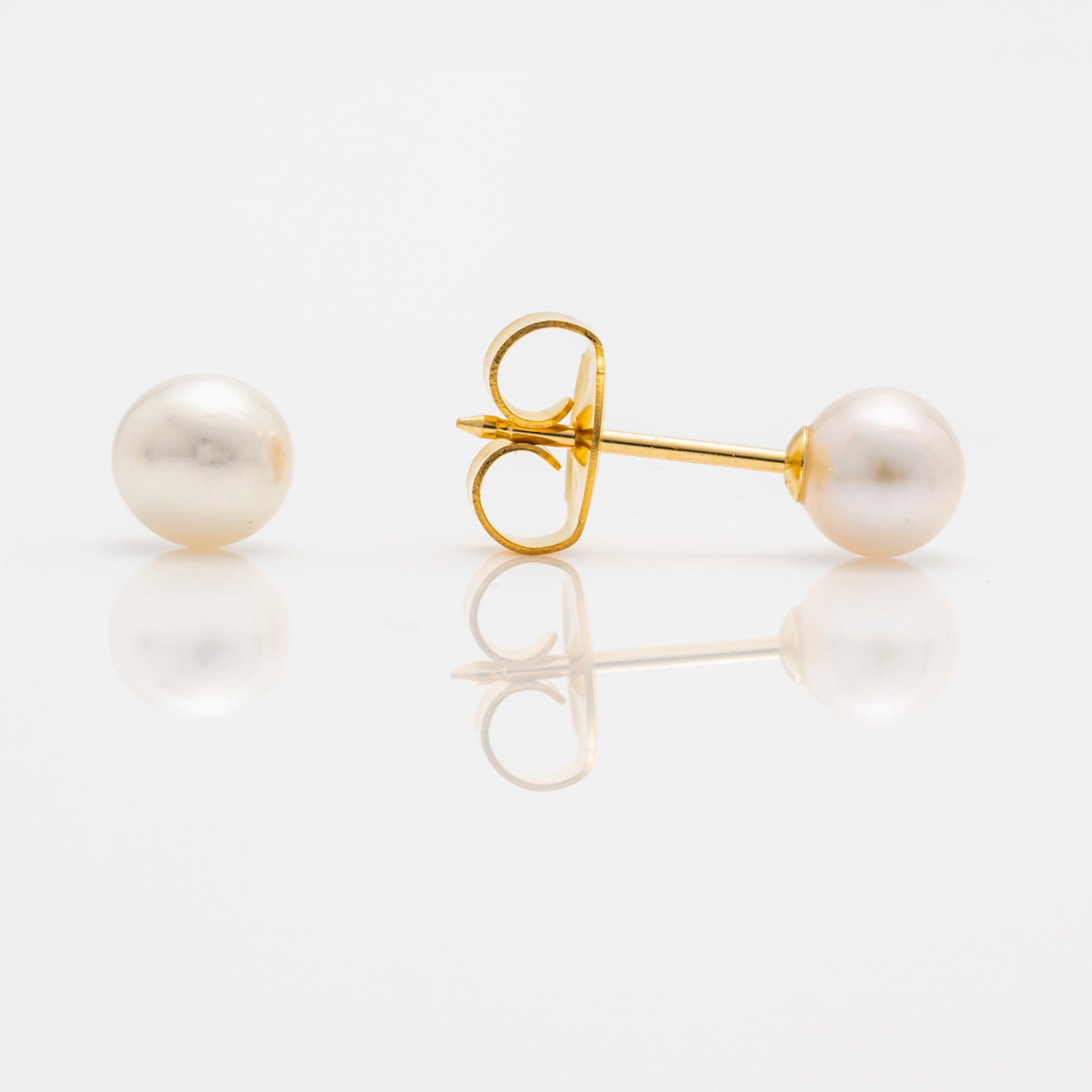 18K Solid Gold 3mm White Pearl (26)
