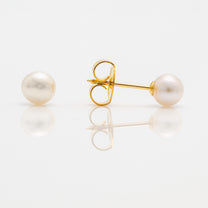 18K Solid Gold 5mm White Pearl (27)