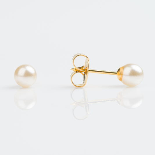 18K Solid Gold 3mm White Pearl (26)
