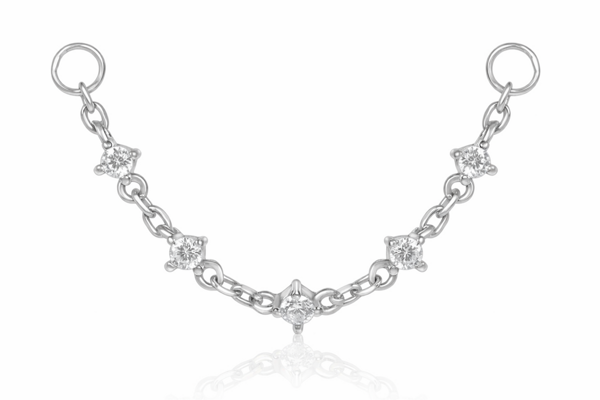 Silver Crystal Chain Charm