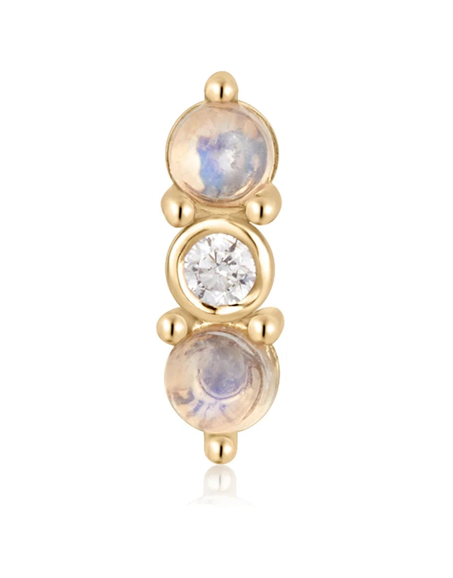 Revel - Moss agate / White CZ