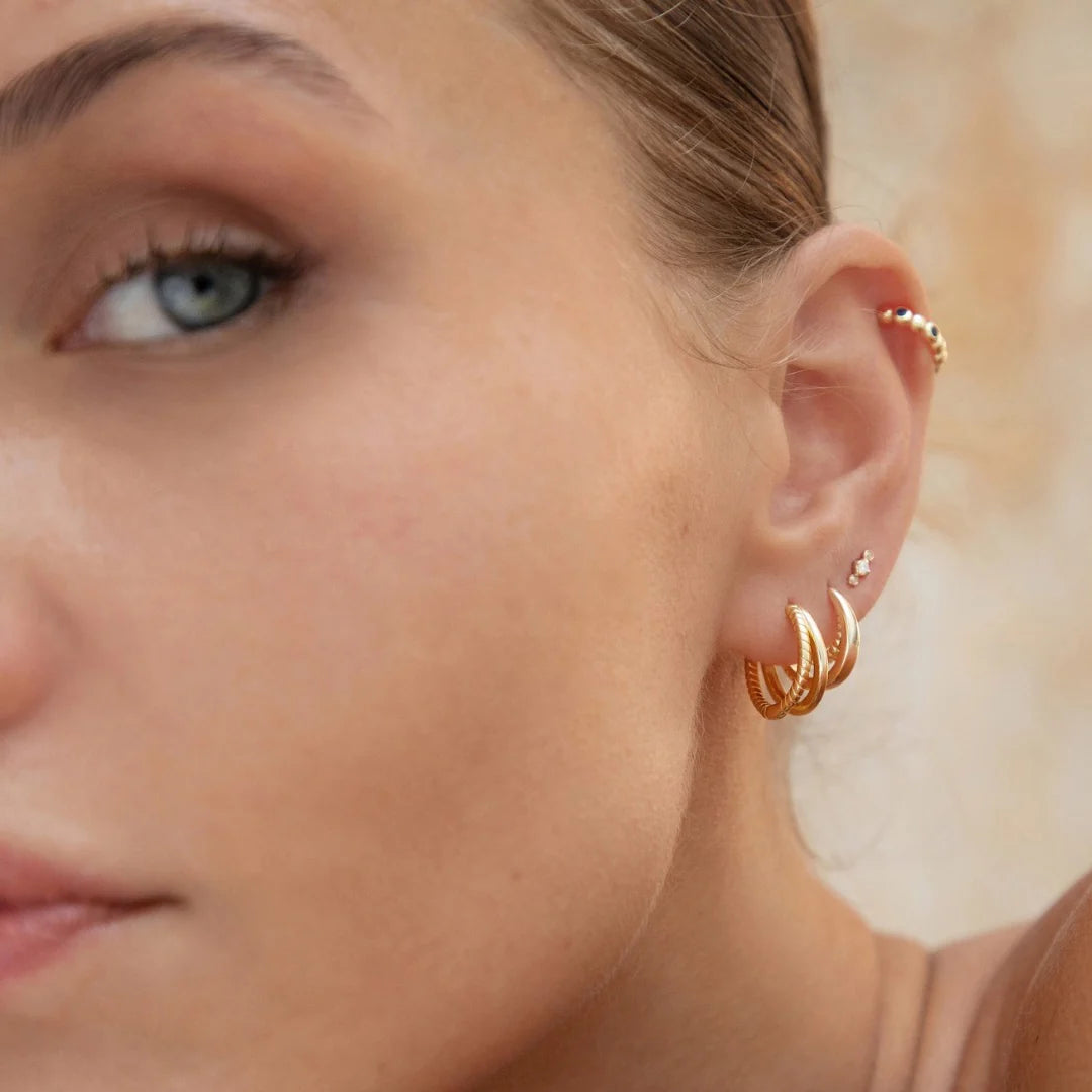 Stellar Yellow Gold Plated Hoop Earring