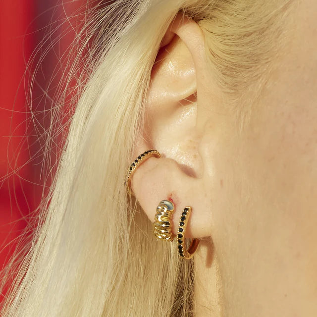 Black Stone Single Ear Cuff