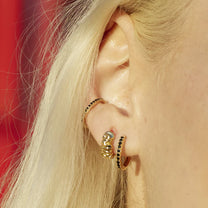 Black Stone Single Ear Cuff