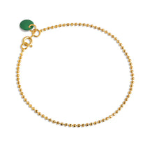 Gold Ball Chain Bracelet (Green)