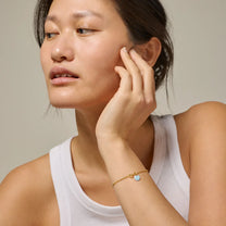 Gold Ball Chain Bracelet (69 Icy Blue)