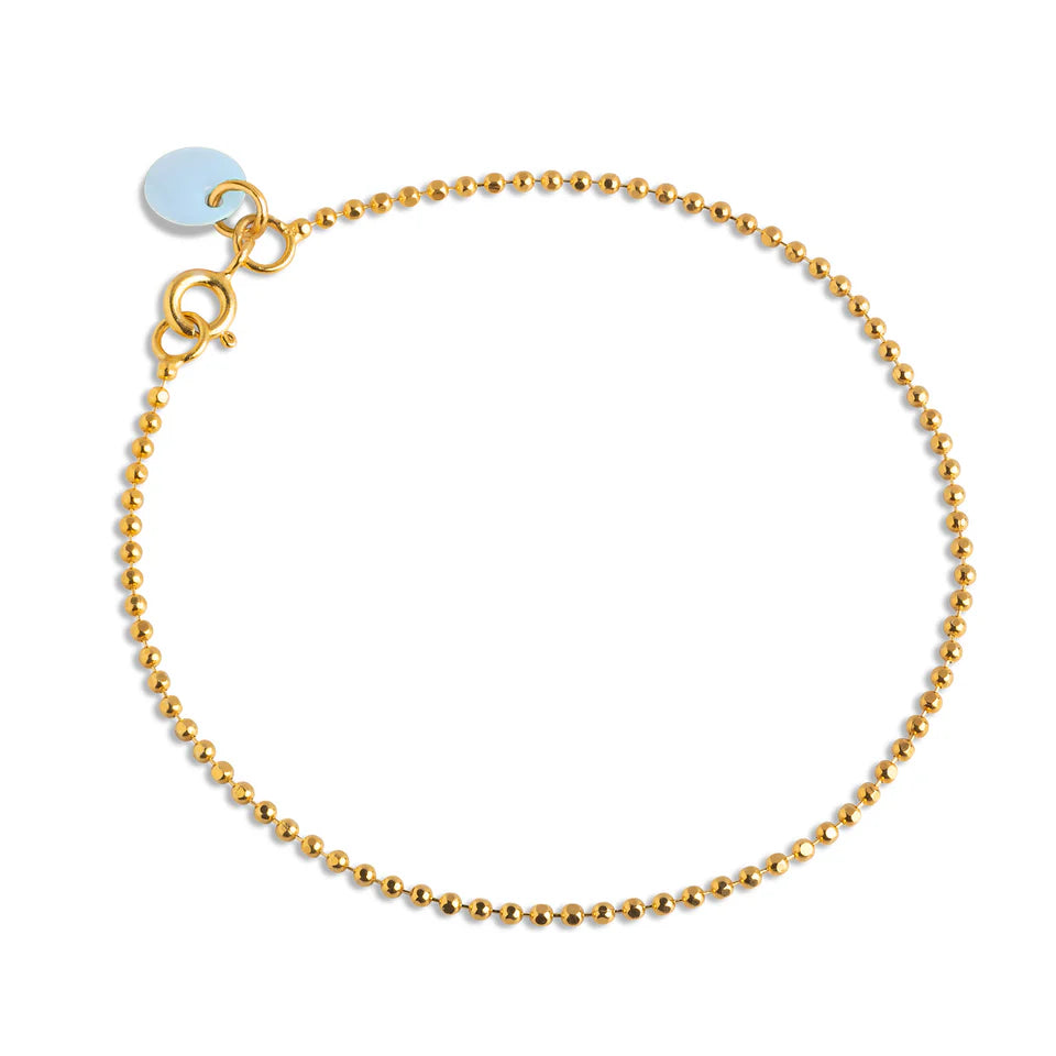 Gold Ball Chain Bracelet (69 Icy Blue)