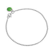 Silver Ball Chain Bracelet (42 Petrol Green)