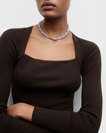 Blue Agate Drop Necklace