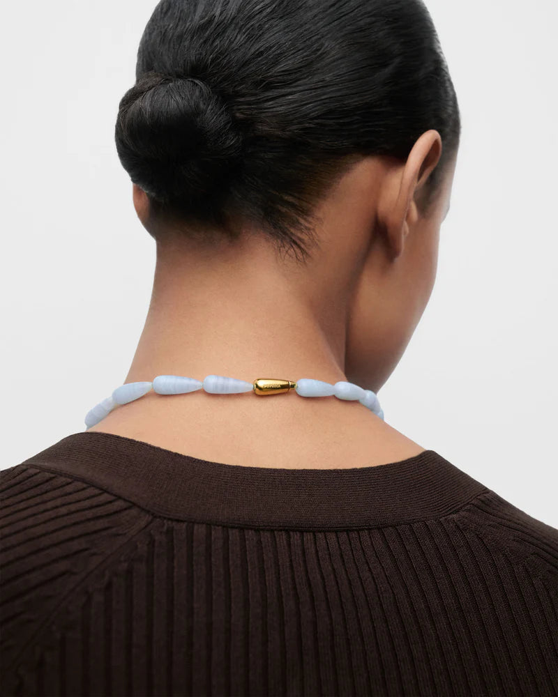 Blue Agate Drop Necklace