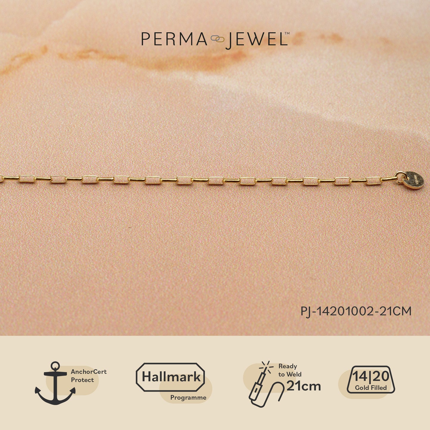 Palma - 14/20 Yellow Gold-Filled 1.3mm Elongated Oval Rolo Chain