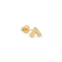 Cheuron Gold Plated Single Stud Earring