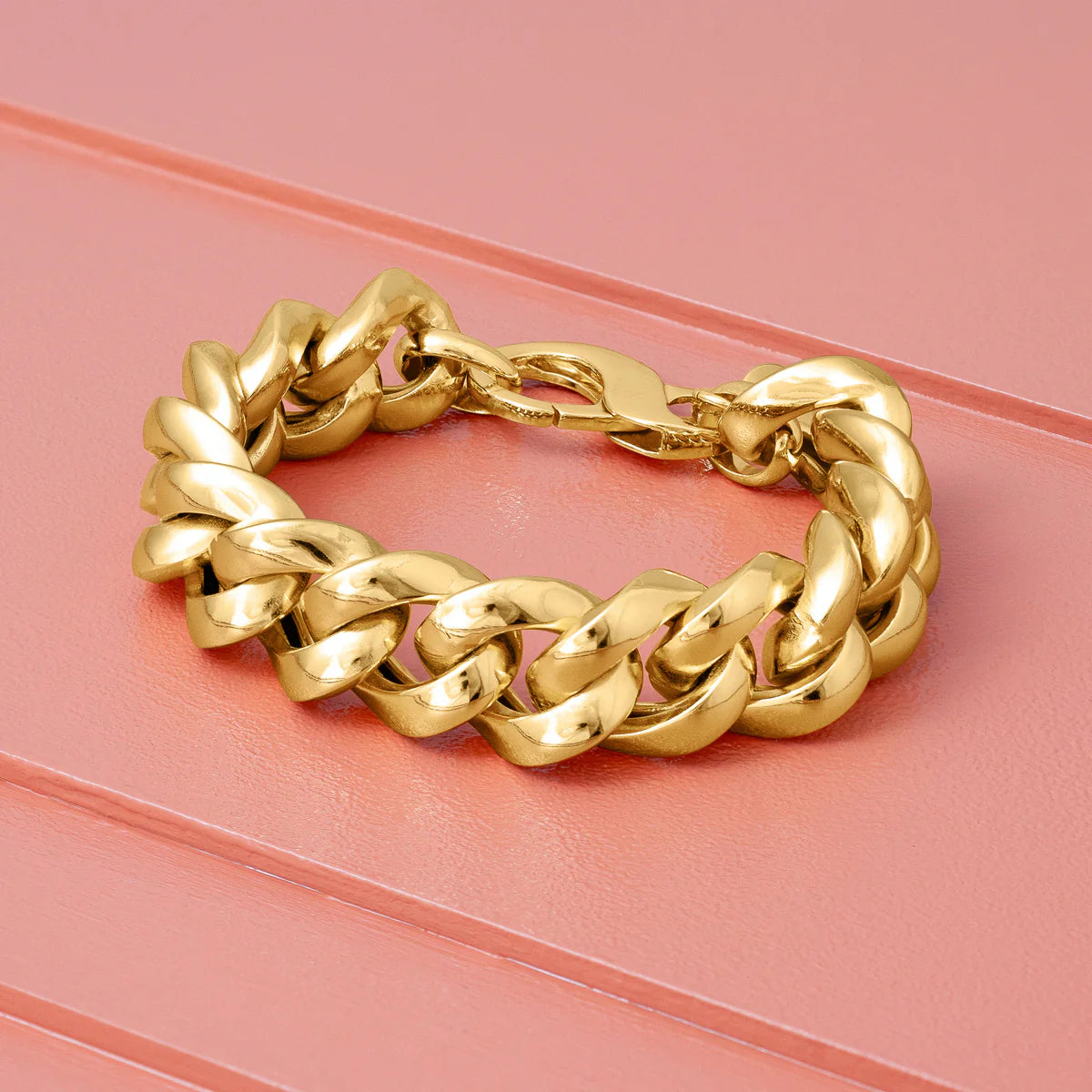 Gold Thick Curb Bracelet