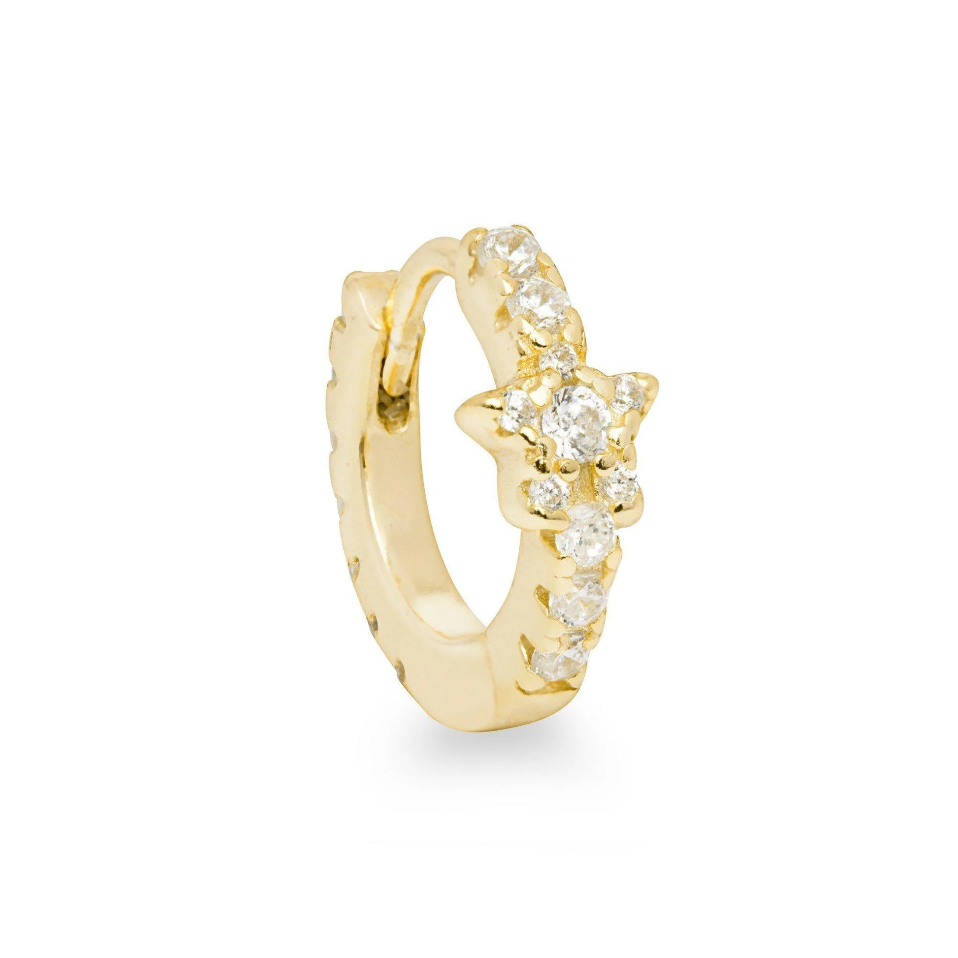 Etoile Gold Plated Star Tiny Single Huggie Hoop Earring