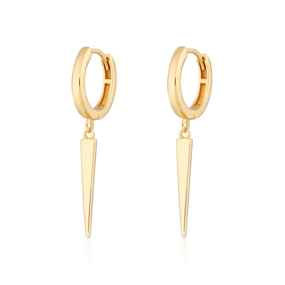 Gold Spike Hoop Earrings