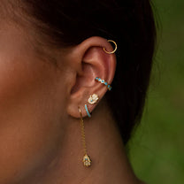 Gold Fatima Hand Threader Earrings