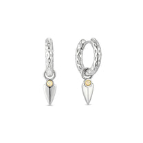 Fiera White Gold Plated Hoop Earring with Opal Charm