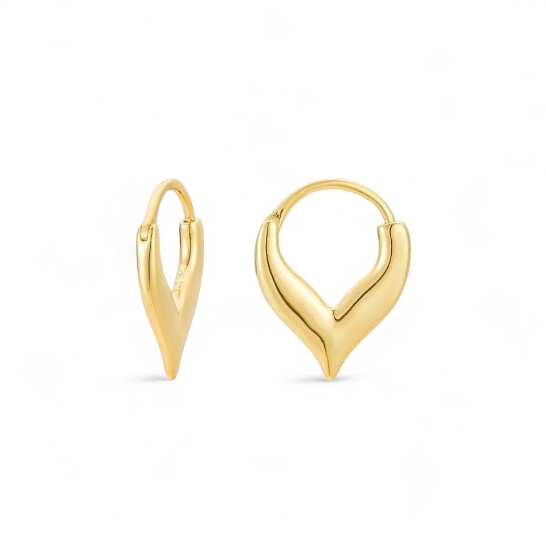 Forcella Yellow Gold Plated Wishbone Hoop Earring