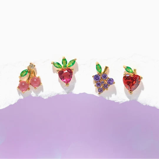 Fruit Basket Stud Set - Gold