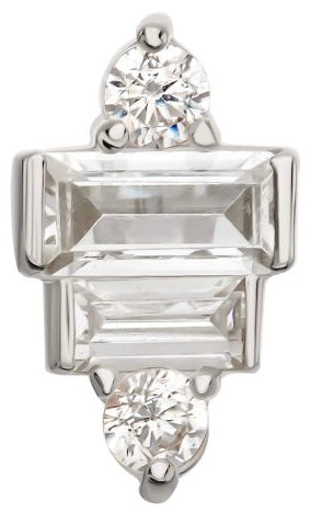 14Kt White Gold Geometric Top