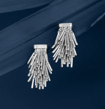 Silver Tassel Drop Earrings