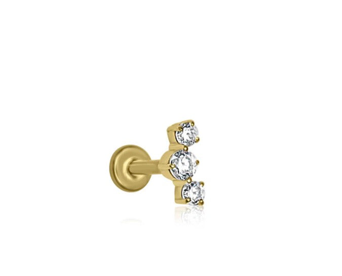 Ember Threadless cartilage stud gold