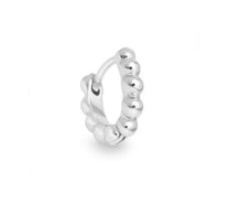 Perla Medium White Gold Plated Beaded Huggie Hoop Earring