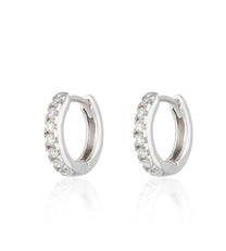 Huggie Earrings with Clear Stones