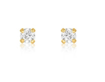 Solitaire crystal studs gold