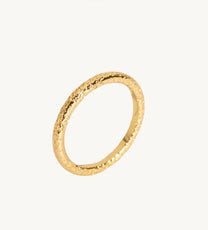 Antique-Textured Gold Stacking Ring