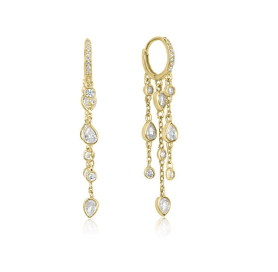 Elysian waterfall huggie hoops gold (pair)