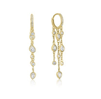Elysian waterfall huggie hoops gold (pair)