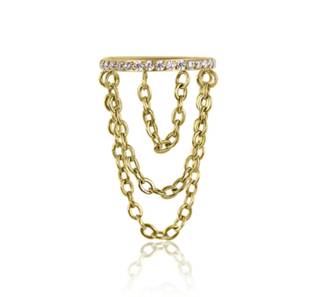 Gold CALLISTA Layered Chain Conch Hoop