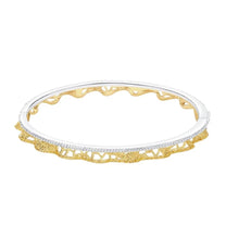 Leavers Lace Ruffle Stacking Bangle (Gold-Two Tone)