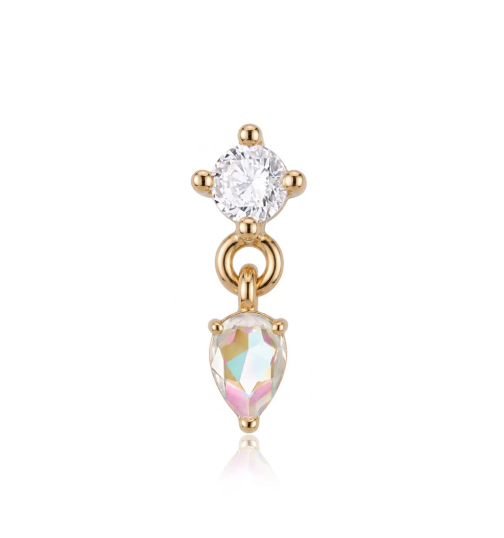 Echo droplet cartilage stud gold