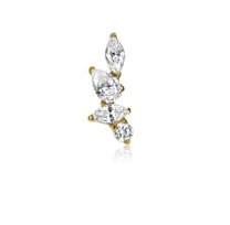 Deia curved cartilage stud gold