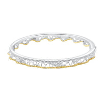 Leavers Lace Ruffle Stacking Bangle (Silver-Two tone)