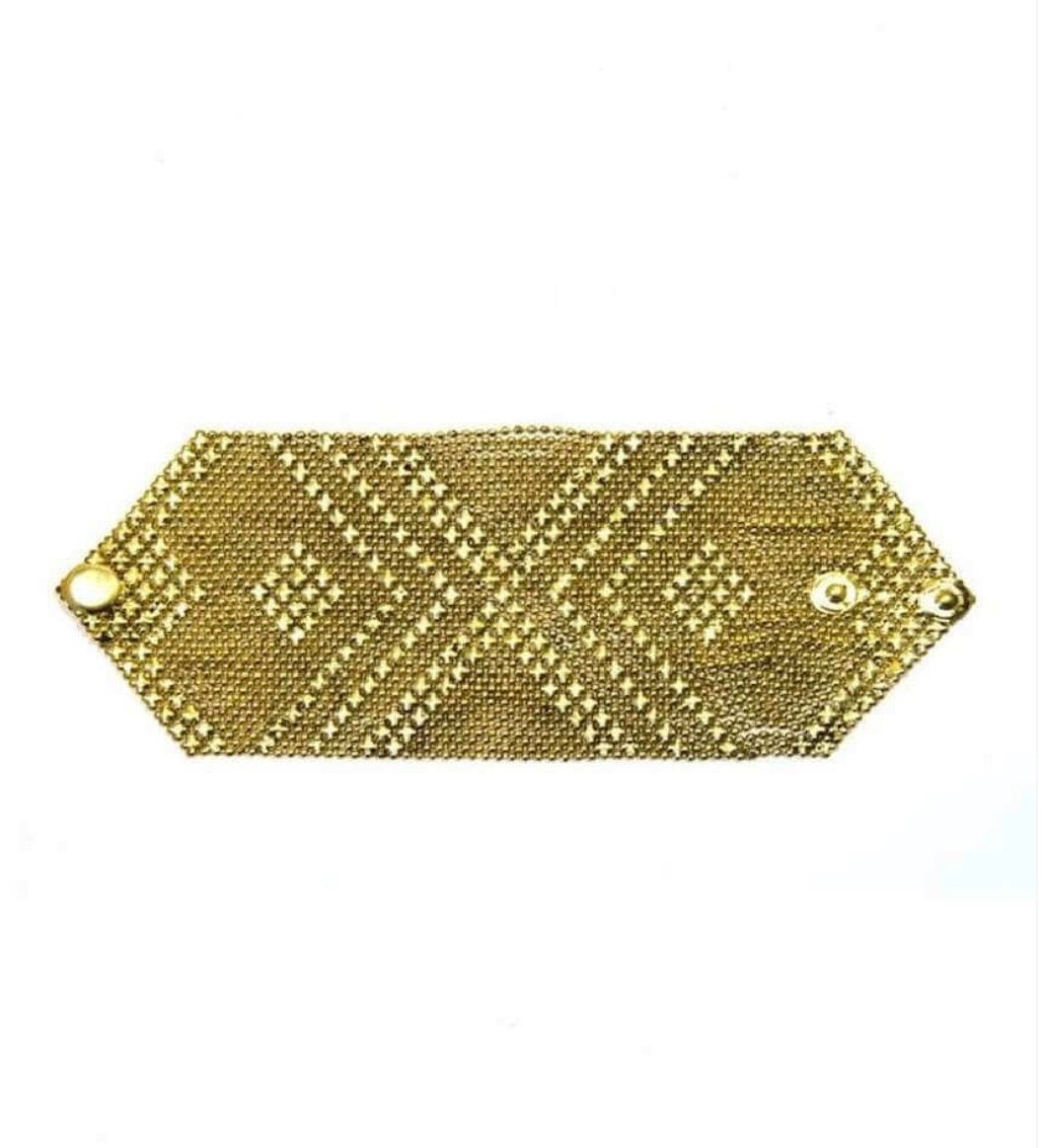 Chain Mail Wrist Cuff - Gold- Extra Wide