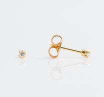 9K Solid Gold 3mm Cubic Zirconia