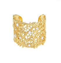 Large Leavers Lace Stacking Open Ring (Gold)