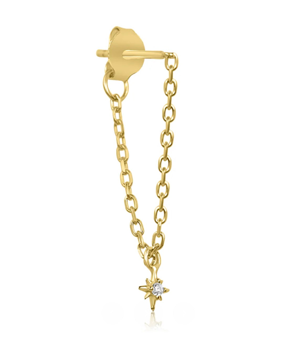 Gold SOLEIA Illusion Chain Stud