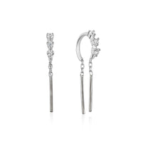 Bamboo infinity threader hoop silver (pair)