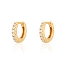 Huggie Earrings with Clear Stones (Gold)
