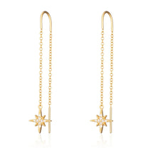 Gold Starburst Threader Earrings