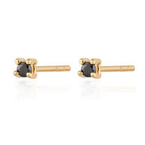 Teeny Tiny Stud Earrings - Black Stone